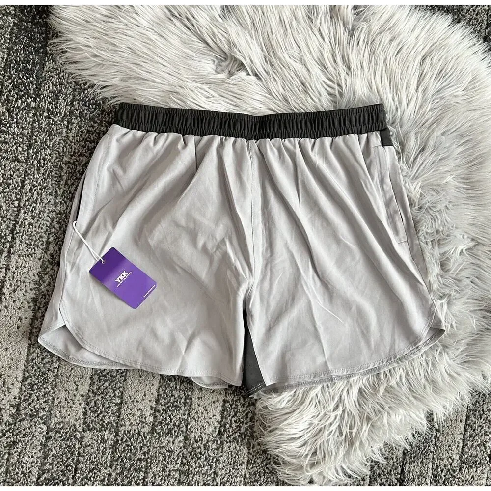 YKK Women's Size XL Grey And‎ Black Designed Quickdry Biker/Running Shorts